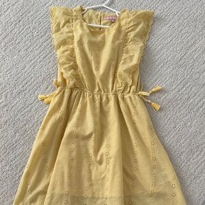 BCBG Yellow Eyelet Ruffle Kids Dress size 10
